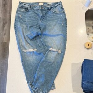 Cotton On Light Blue Distressed Boyfriend Jeans